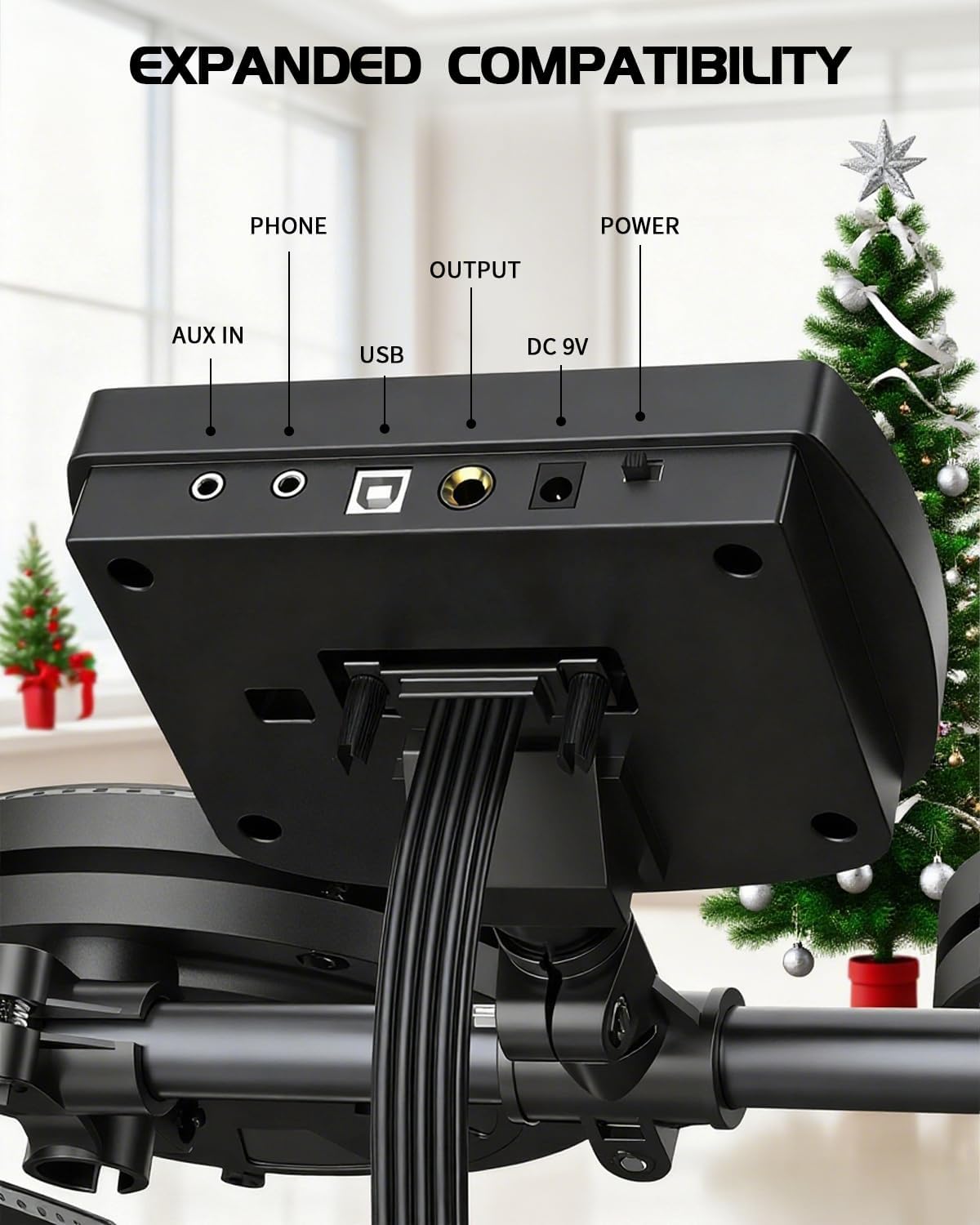 AiJoy Electric Drum Set with Quiet Mesh Pads, 5 Drums, 3 Cymbals, Dual-Zone Snare, USB MIDI, Intelligent Sound Module, Drum Throne, Headphones, Sticks, 25 Kits & 195+ Sounds for Beginners & Adults