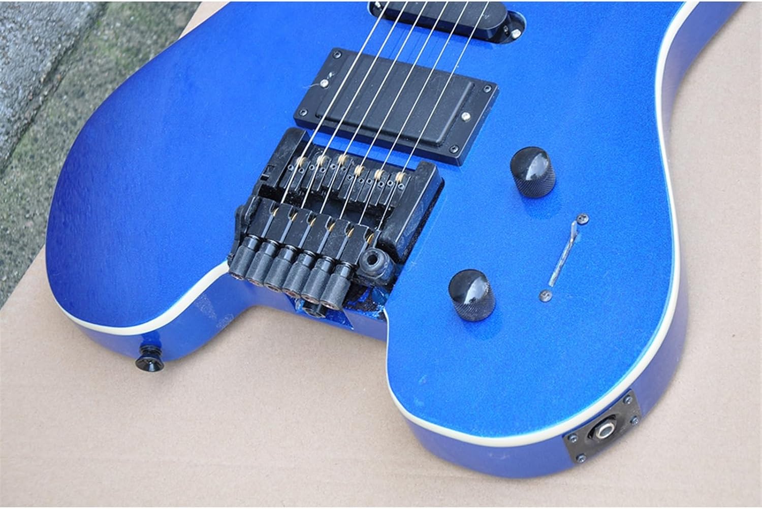 Blue 39 Inches 24 Frets Headless Electric Guitar with Rosewood Fretboard Professional Headless Guitar