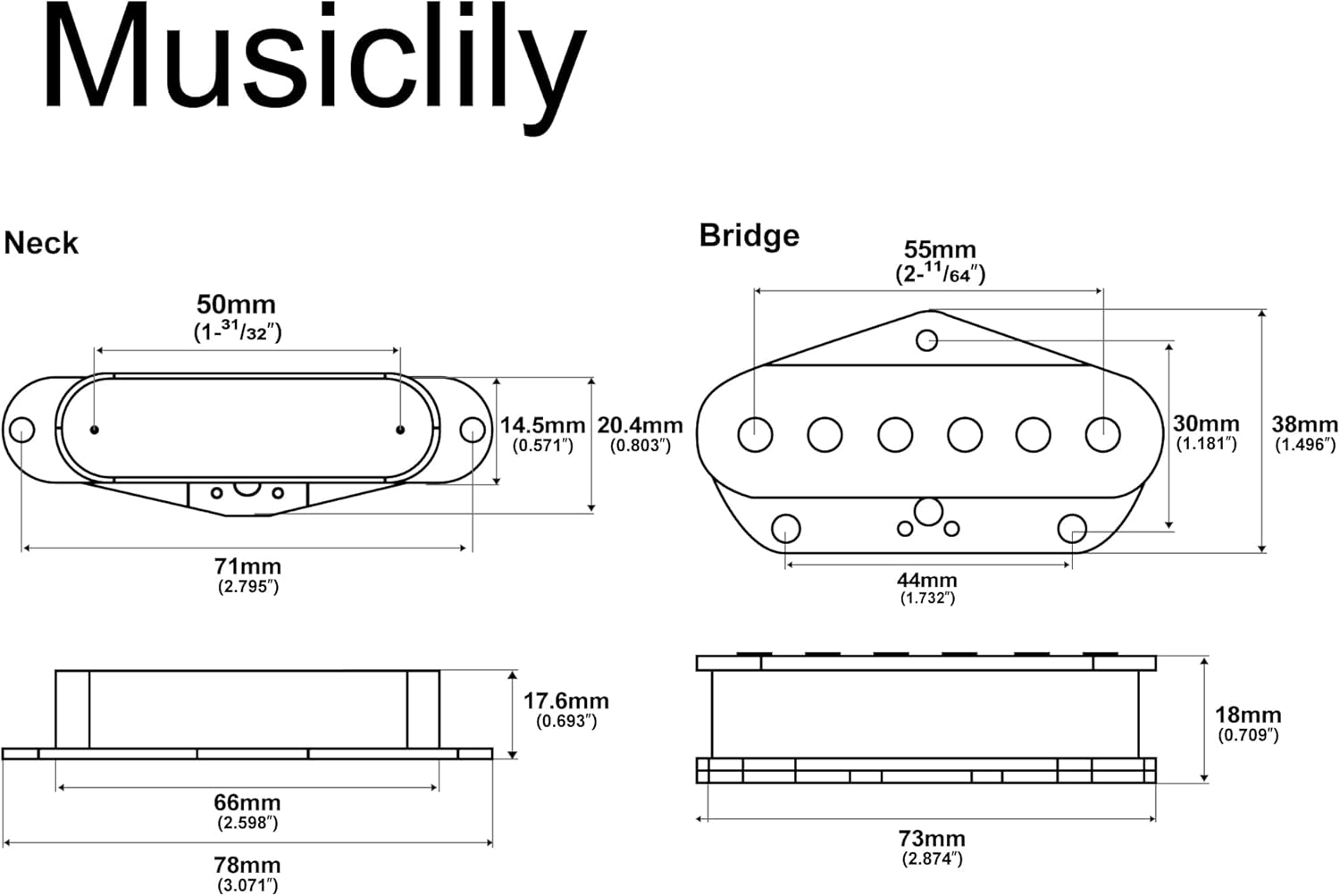 The Revival Pickups RPT1 TG Specials Vintage Alnico 5 Tele Pickups Set Neck Bridge Pickup for Telecaster Style Electric Guitar, Nickel
