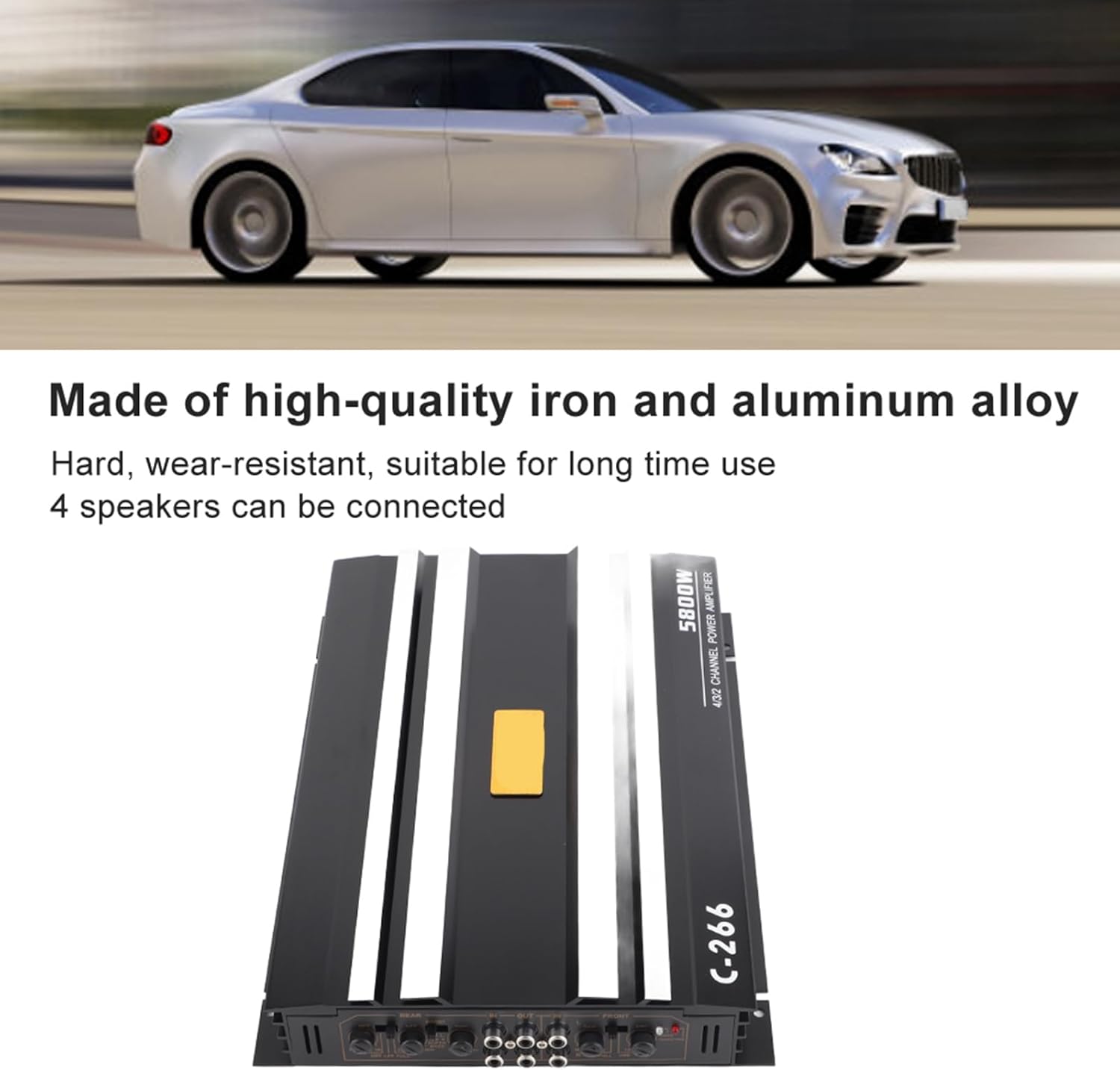 Stereo Amplifier, Car Audio Booster, 12V 5800W Truck Speaker System Amplifier, Compatible with Universal Car Audio Speakers, Vehicle Sound Amplification Module