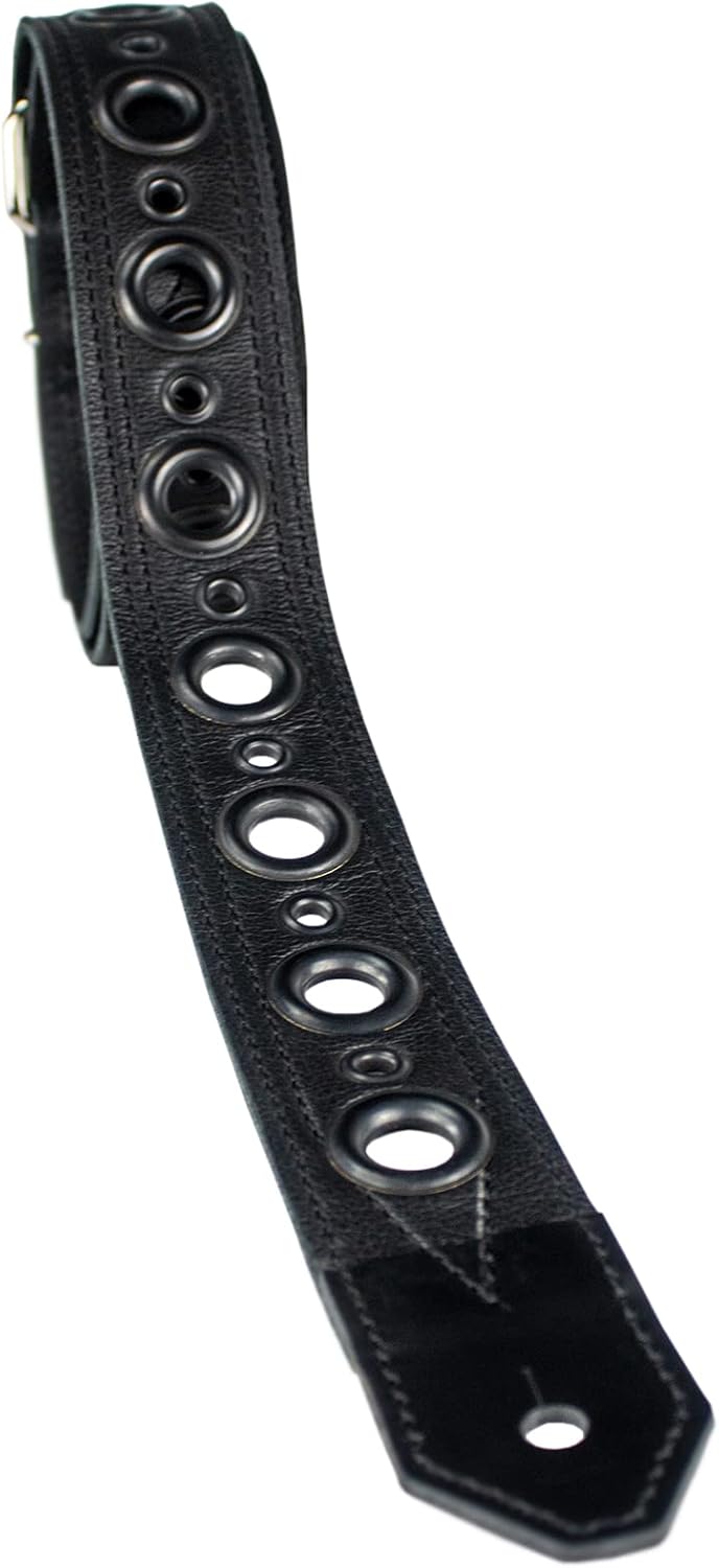 Sawtooth Midnight Armour 2” Wide Leather Guitar Strap Hand Crafted in The U.S.A. (ST