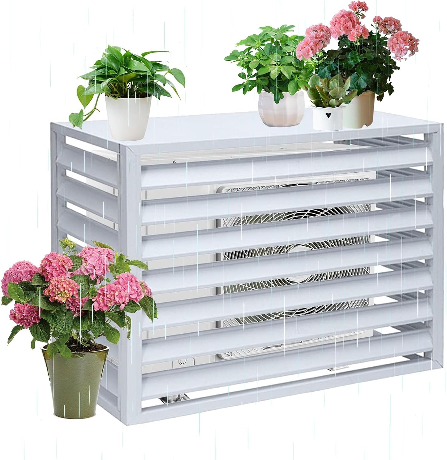 Air Conditioning Cover Aluminum, Covers Air Conditioning for Exterior Unit, Suitable for All Weather, Noise reducing(White,110cm)