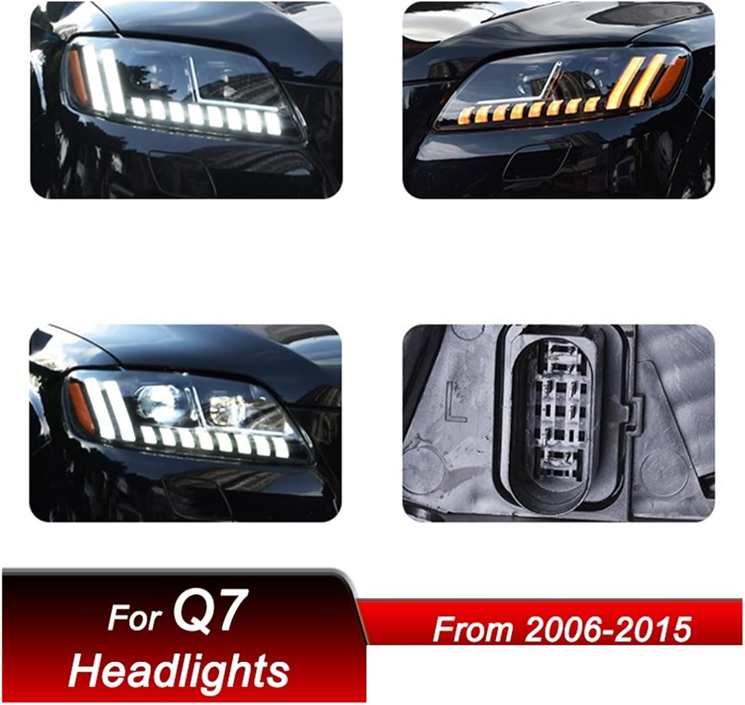 Car Led Headlights Compatible For Audi Q7 2006-2015 To Q8 Style Full LED Assembly Upgrade Configure Projector Lens Accessories Kit(06-09 with AFS)