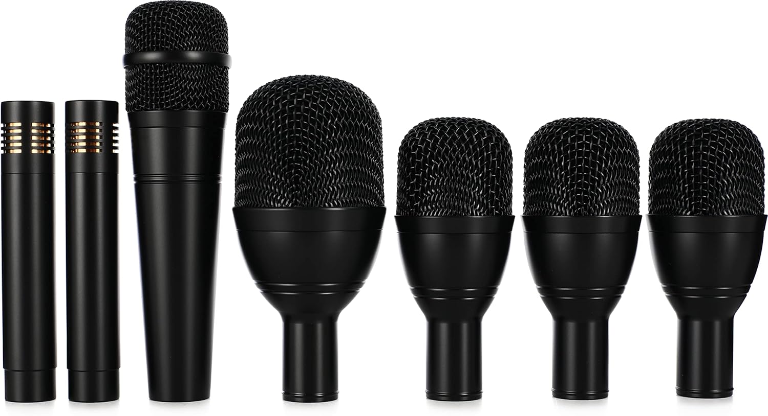 AUDIX FP7 Fusion Series 7-Piece Drum Mic Kit for Kick, Snare, Toms, and Overheads with Travel Case - Black