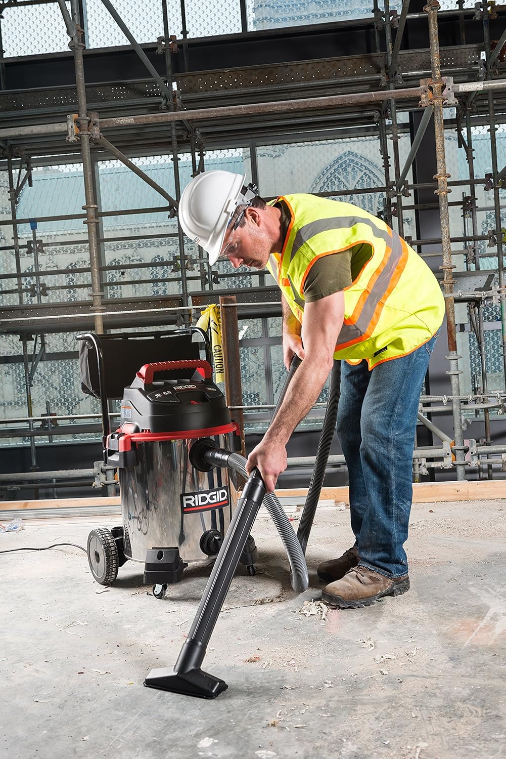 RIDGID 50353 1610RV Stainless Steel Wet Dry Vacuum, 16-Gallon Shop Vacuum, 6.5 Peak HP Motor & VT2534 7-Piece Auto Detailing Vacuum Hose Accessory Kit