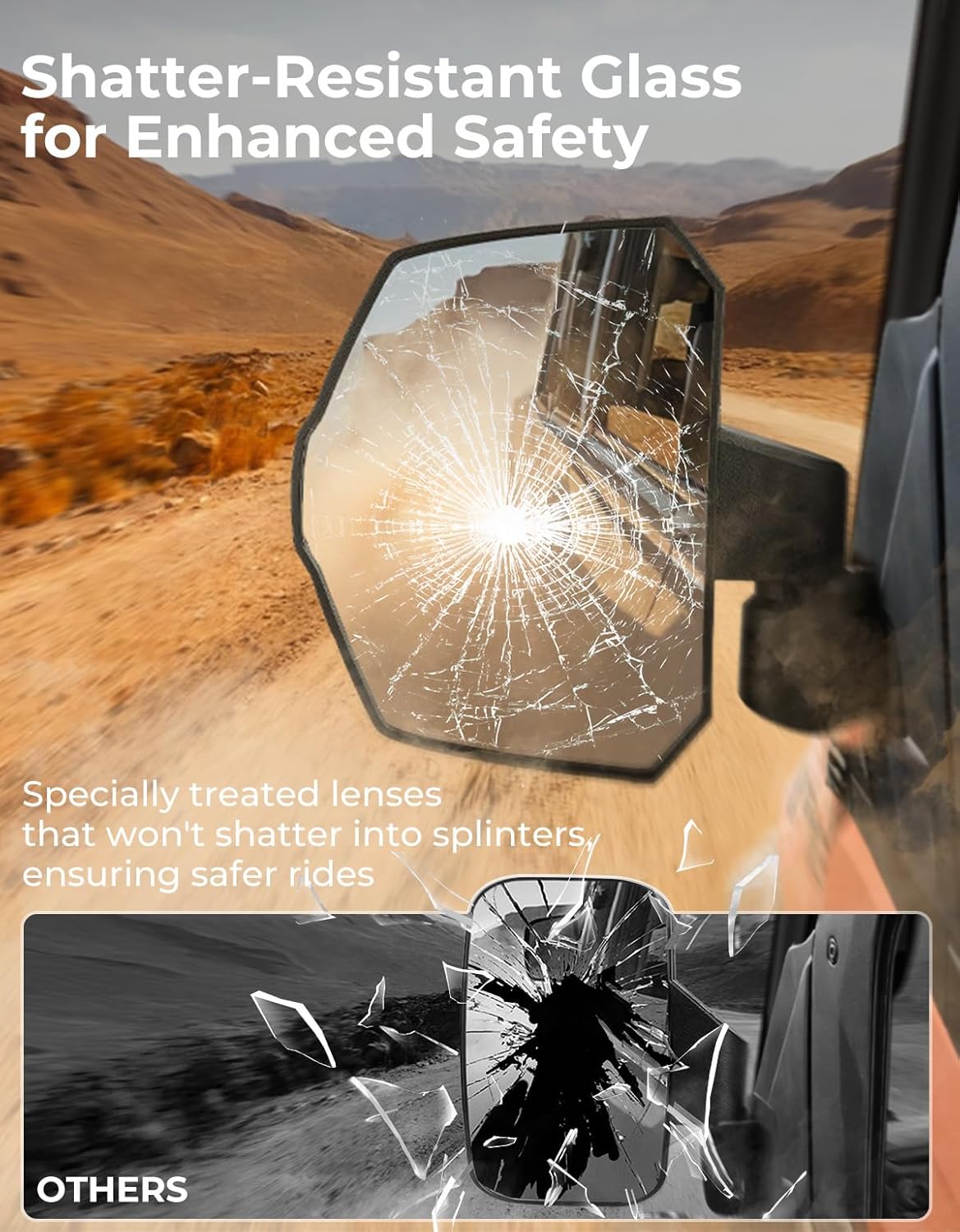 KEMIMOTO Upgraded Side Mirrors, Large Size Door-Mounted Compatible with Polaris Ranger 1000 570 Northstar XP SP 2018-2025 2026, Commercial Pro XD with Original Full Doors, OEM #2889241, Accessories