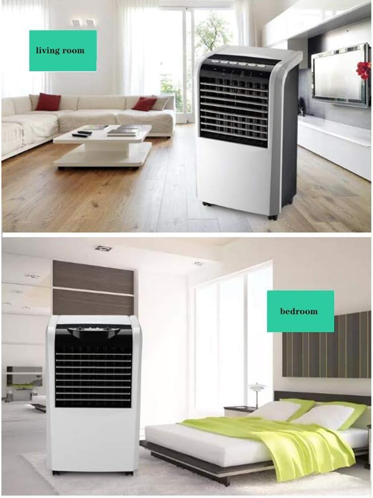 Cooling Fan Evaporative Cooler, Portable Bladeless Air Cooler, Electric Fan & Humidifier with Remote Control, 3 Modes 3 Speeds Air Conditioner for Indoor Home Office Dorms Oscillation Function