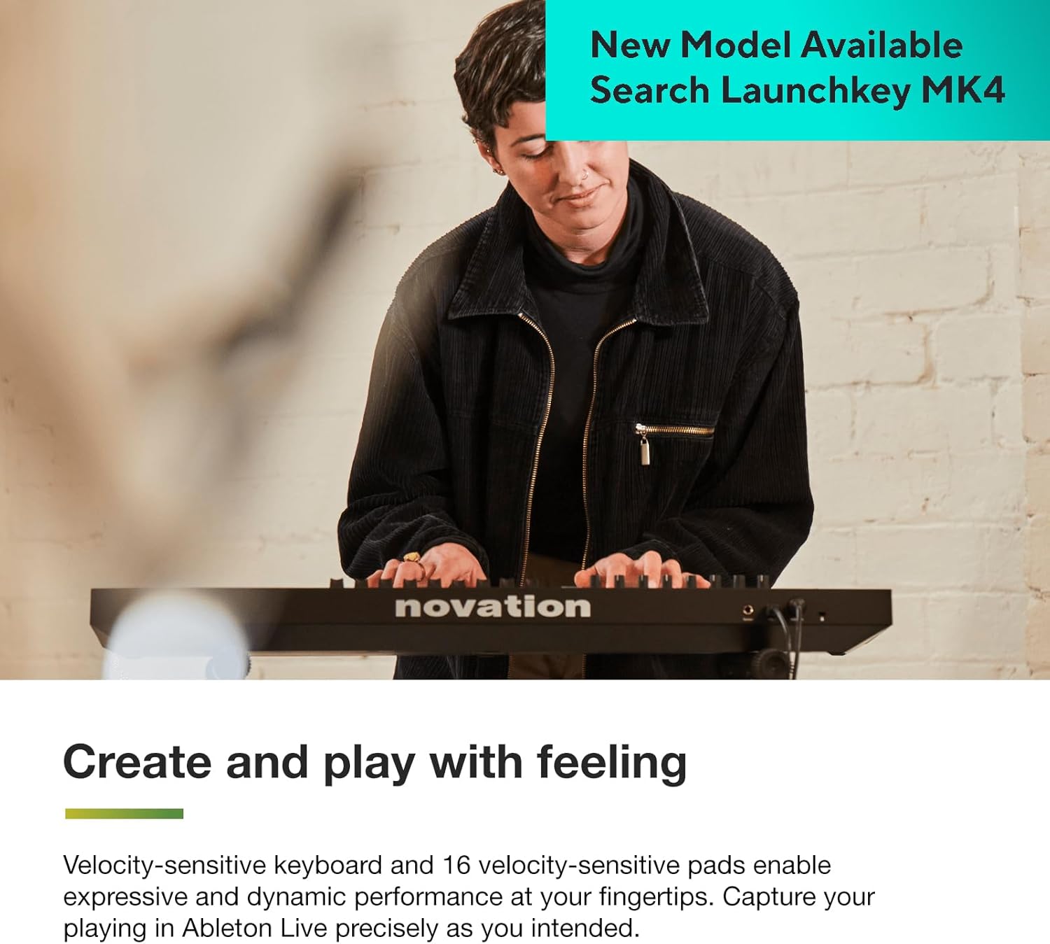 Novation Launchkey 37 [MK3] MIDI Keyboard Controller - Seamless Ableton Live Integration. Chord Mode, Scale Mode, and Arpeggiator — All the software you need for Music Production
