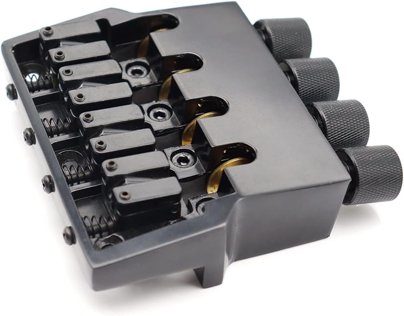 FLFL 1set Electric Bass Bridge Headless Bass String Bridge Ball String Saddle Black Guitar Bridge System