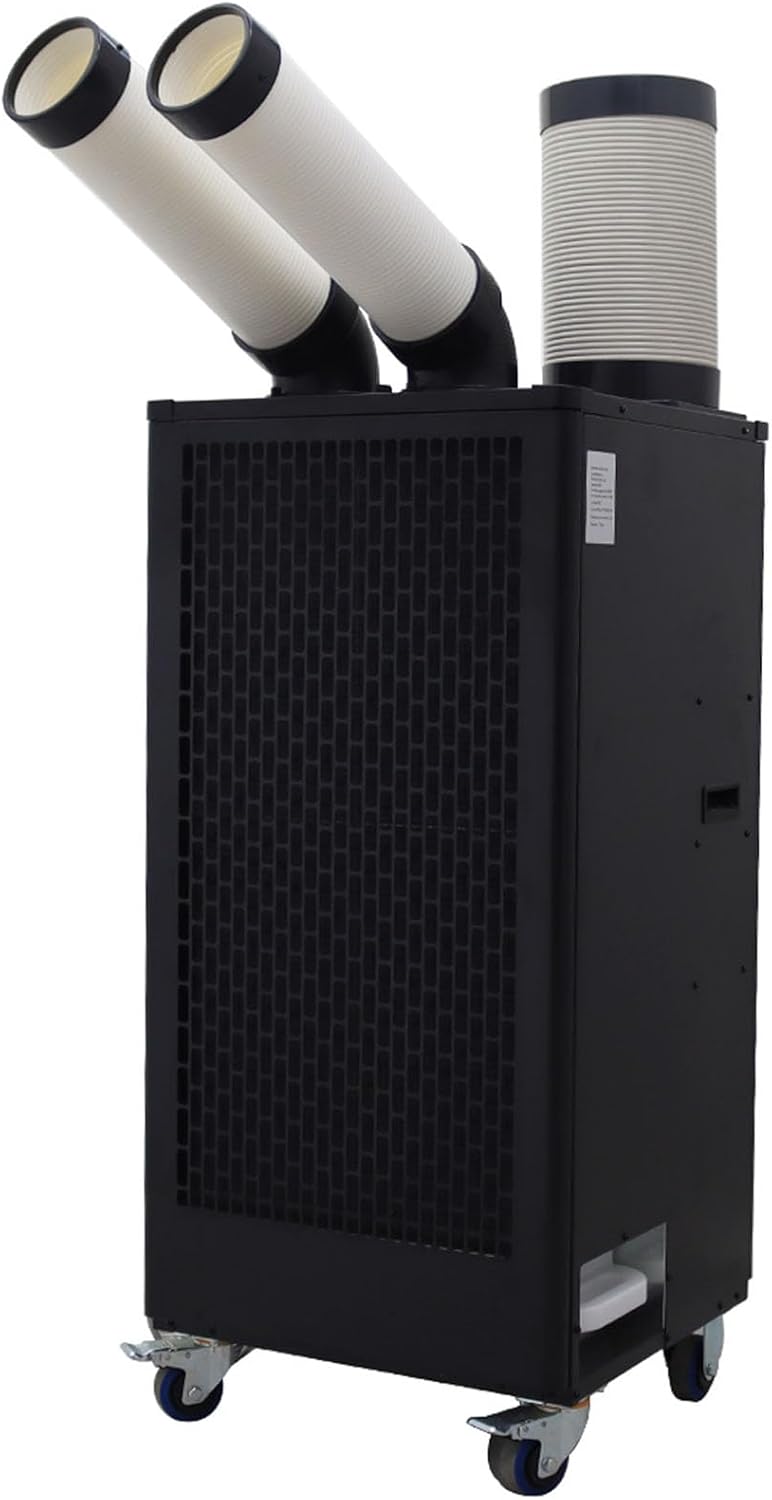 220V Industrial Air Conditioner Outdoor Air Conditioning Fan Equipment Double Tube 780m³/h Black