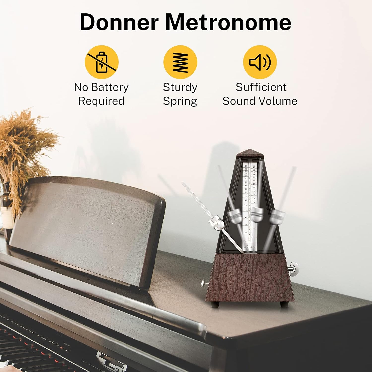 Donner 41” Acoustic Guitar Bundle-Mechanical Metronome