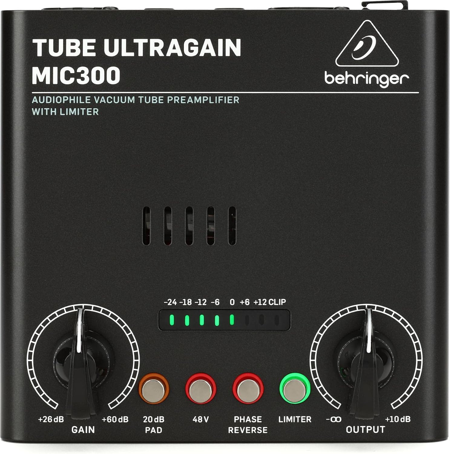 Behringer Tube ULTRAGAIN MIC300 Audiophile Vacuum Tube Preamplifier with Limiter
