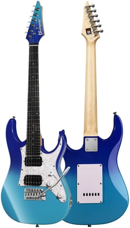 Compact Electric Guitar Solid Body Colorful Finish – Lightweight 6-String Electric Guitar for Beginners, Home Practice, Travel or Decorative Display, High-Grade Affordable Design