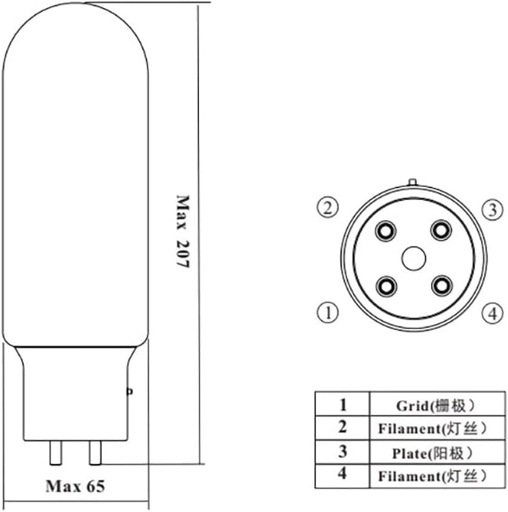 211 Tube Replacement WE211 211 Tube Precision Matching for amplifiers(2 pcs)