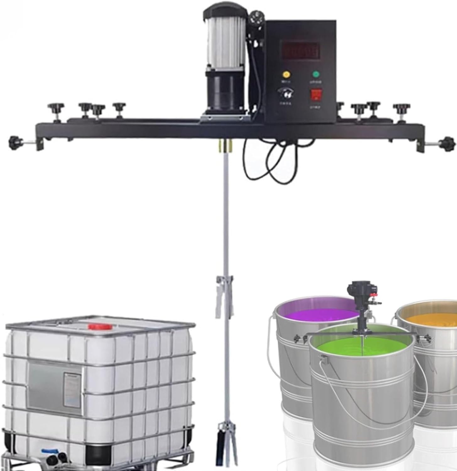 IBC Air Agitator,Stand Paint Mixer,Paint Stirring Machine, Electric Tank Mixer Machine, Free Speed Adjustment from 0-3000 RPM, for Viscous Liquid Ink Dye Chemicals(