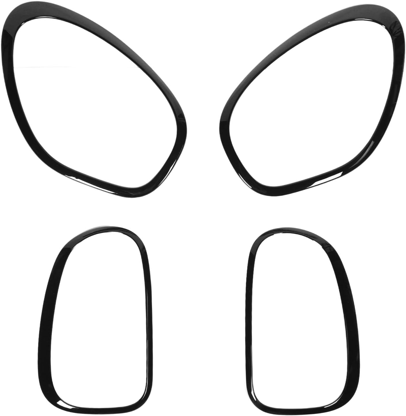 Headlight Bezel Trim Injection51139801574 Gloss Black 4 Piece Tail Light Cover Clip On Installation Fit For 2010 To 2016 R60, Other accessories