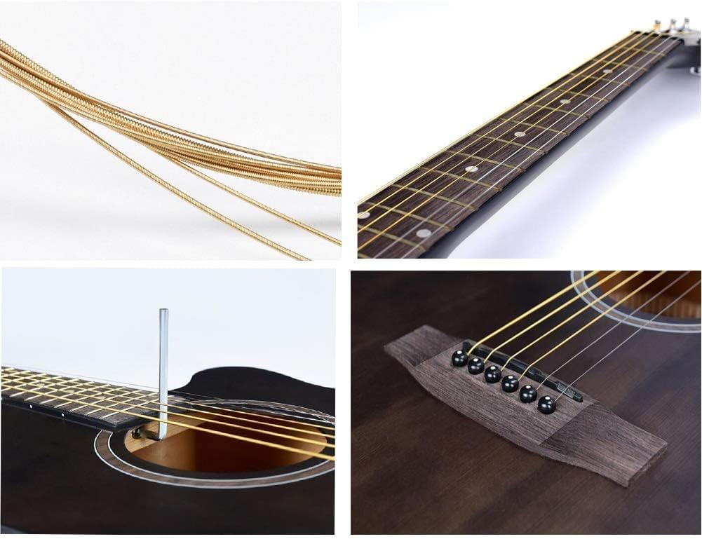 Full Size Guitar Acoustic Guitar Classical Guitar 41 Inches Handmade Beveled Guitar Beginner Exercise Beautiful Sound Portable Guitar Kit Beginner Acoustic Guitar Starter Package Student G