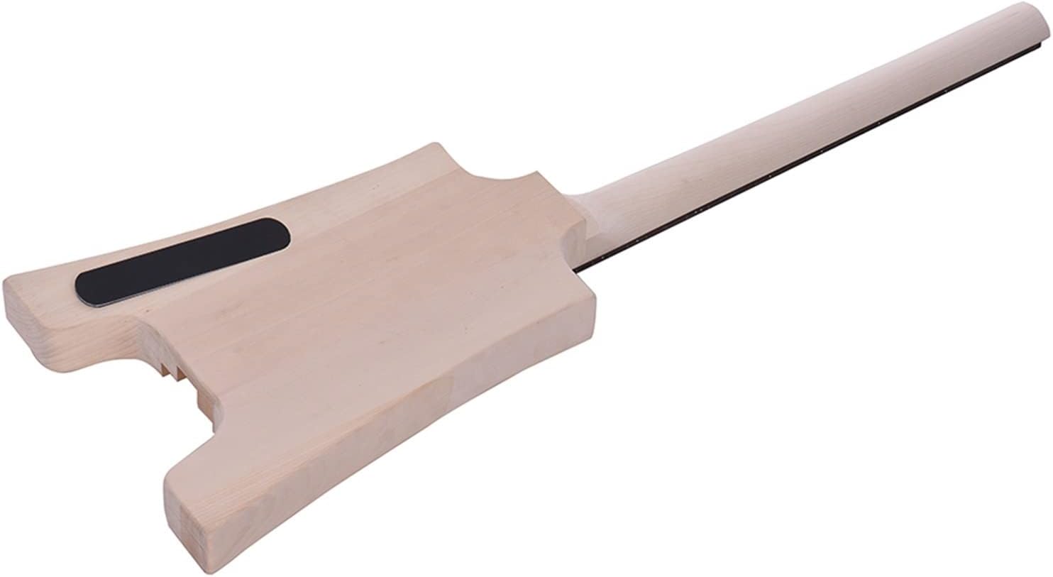 FLFL Unfinished DIY Electric Guitar Kit Basswood Body Rosewood Fingerboard Maple Neck Without Headstock Unfinished Guitar Kit