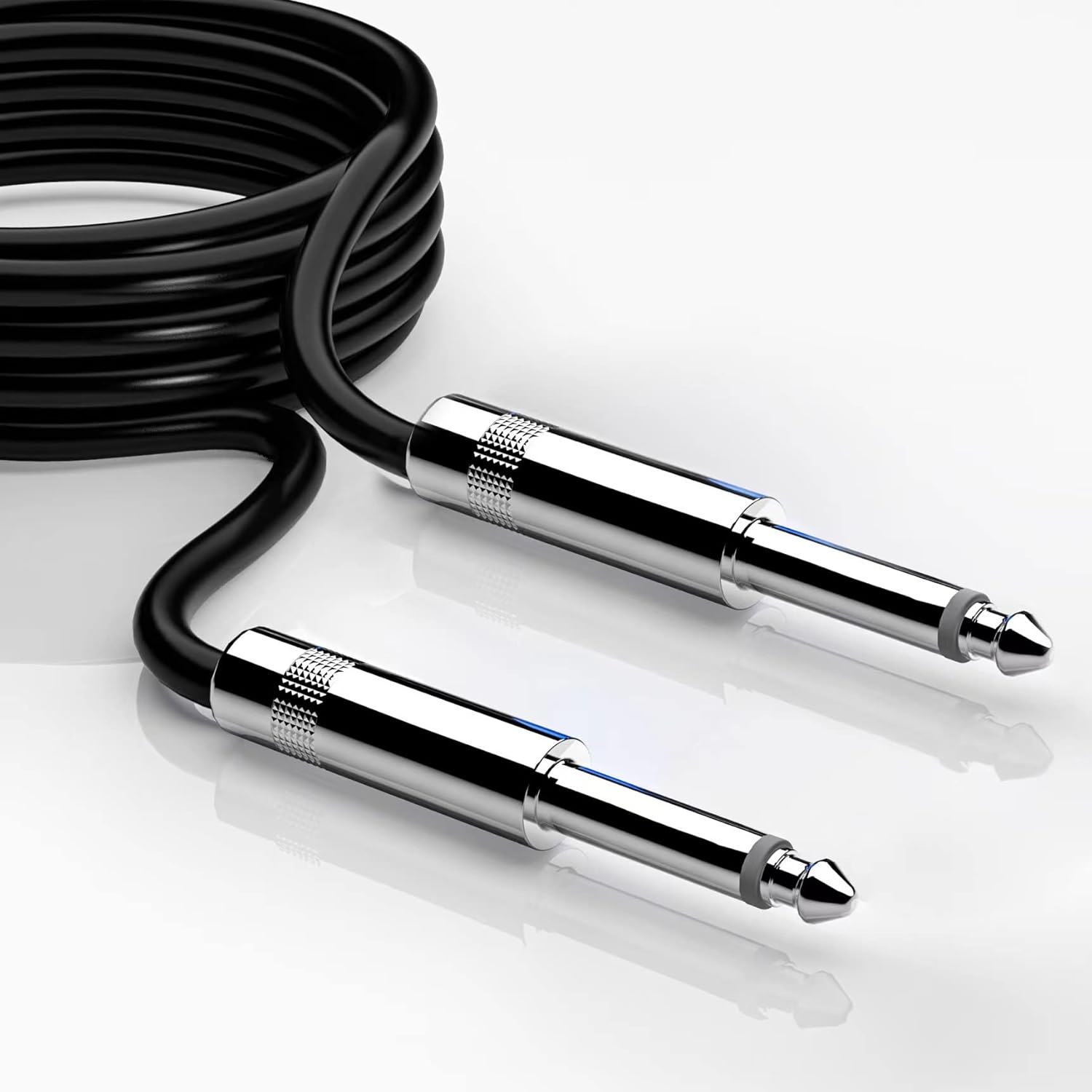 2-Pack 100ft 1/4 Inch TS Cable, Professional Quarter Inch TS Stereo Interconnect Cable