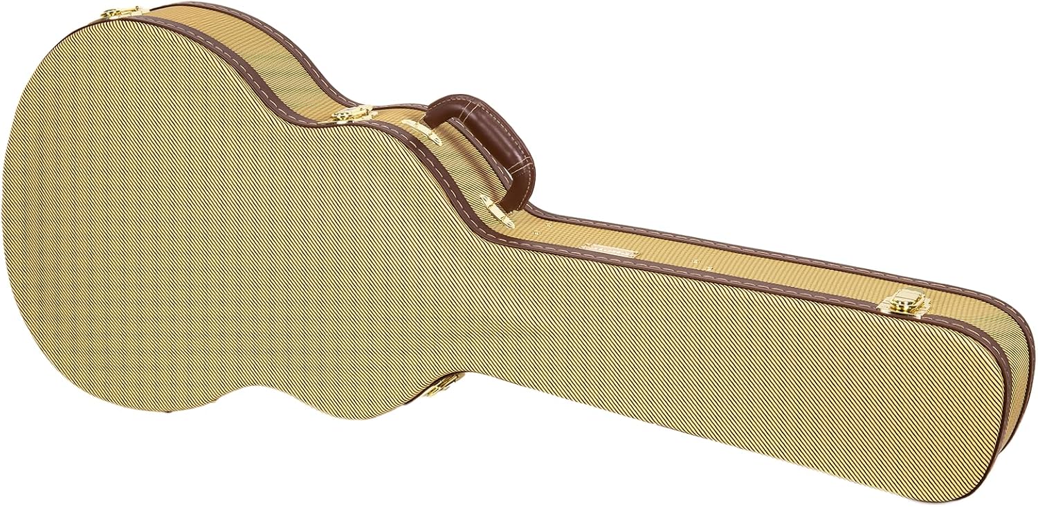 Crossrock Wooden Guitar Case for 14-Fret L-00, Martin CEO, Taylor GC, Yamaha AC/LS | Locking Latch, Storage Compartment – Vinyl Tweed (CRW620-L00TW)
