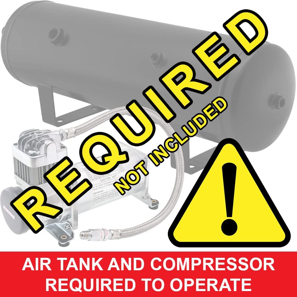 Vixen Horns Train Horn for Truck/Car. Air Horn Chrome Plated Single Trumpet. Super Loud dB. Fits 12v/24v Vehicles like Semi/Pickup/Jeep/RV/SUV VXH1164