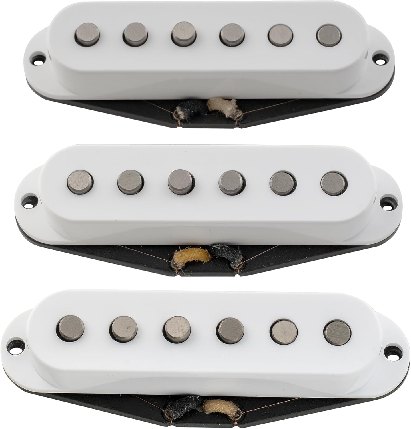 The Revival Pickups RPS5 1954 Strat Vintage Style Alnico 3 Single Coil Neck Middle Bridge Pickups Set for Strat Style Electric Guitar, White