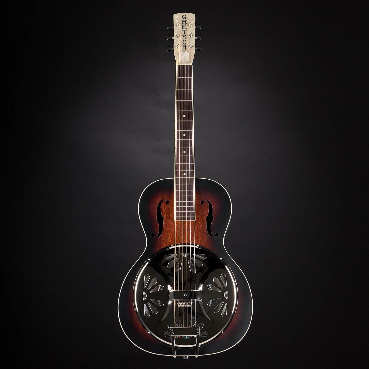 Gretsch G9220 6-String Resonator Electric Guitar with Bobtail Round Neck with Gretsch Ampli-Sonic Diaphragm Resonator Cone (Right-Handed, 2-Color Sunburst)