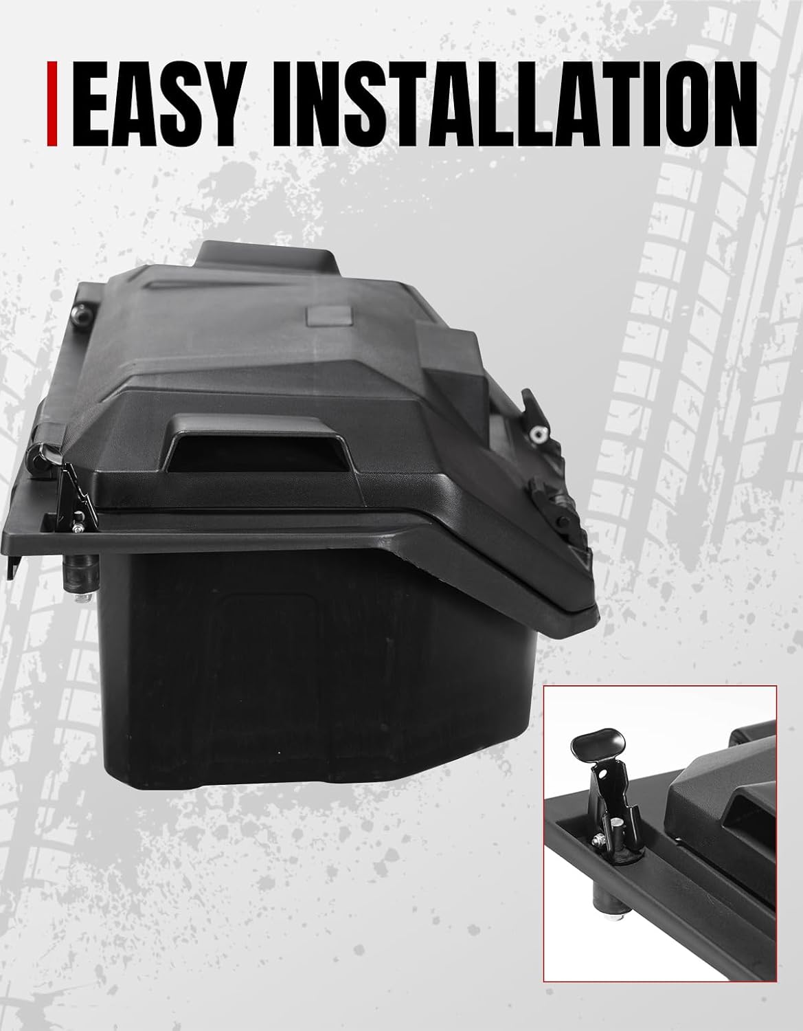 A & UTV PRO 36 QT Rear Storage Box Compatible with 2022-2026 Polaris RZR PRO R/Pro R 4, Waterproof Dust Resistant Cargo Box Bin Bed Tool Box Accessories, Replace OEM # 2884236