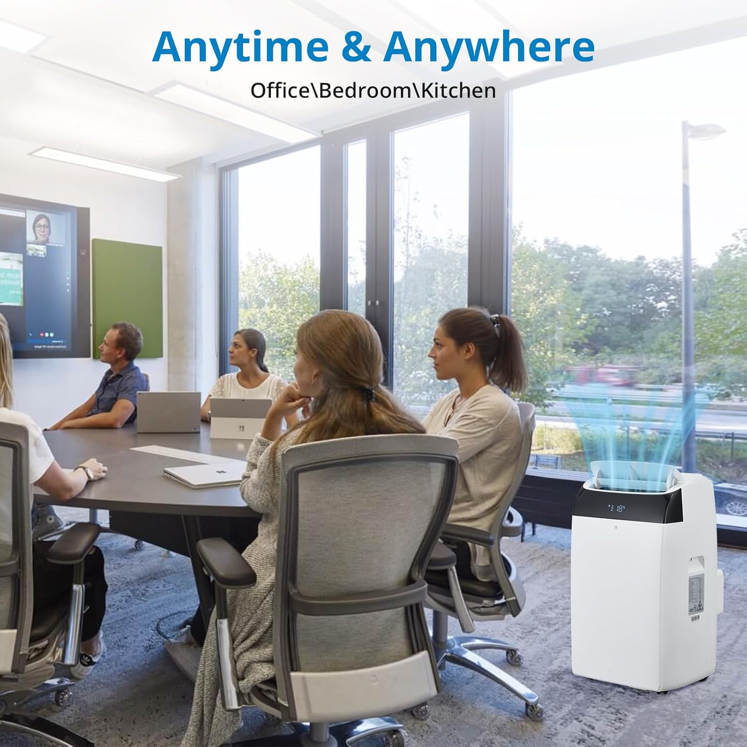 Portable Air Conditioner 14,000 BTU, Cools Up to 750 Sq.Ft - 3-in-1 Energy Efficient Cooling AC Unit with Remote Control, Quiet Sleep Mode, 24H Timer, Includes Window Kit, White