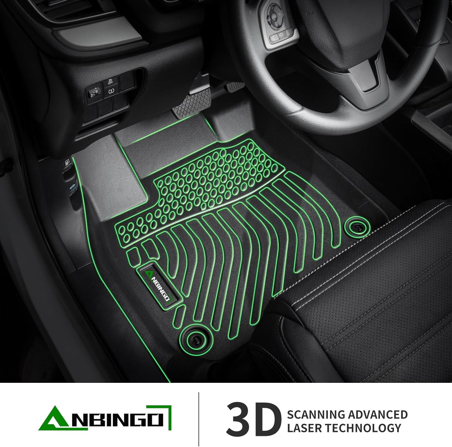 ANBINGO®Floor Mats Fit for Honda Accord Sedan 2023-2026 (Include Hybrid Models) All Weather Mats for Accord 2023 TPE Car Mat Rugs for Accord 2024 Rubber Trunk Carpet for Accord 2025 Accessories