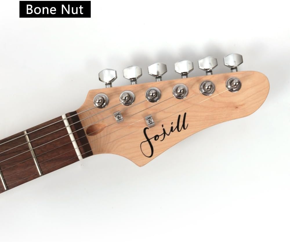 Fojill FTL-30 Electric Beginner Starter Guitar Solid Body Full Size Genuine Rosewood Fretboard With Gig Bag Strap(Baswood Body Pink)