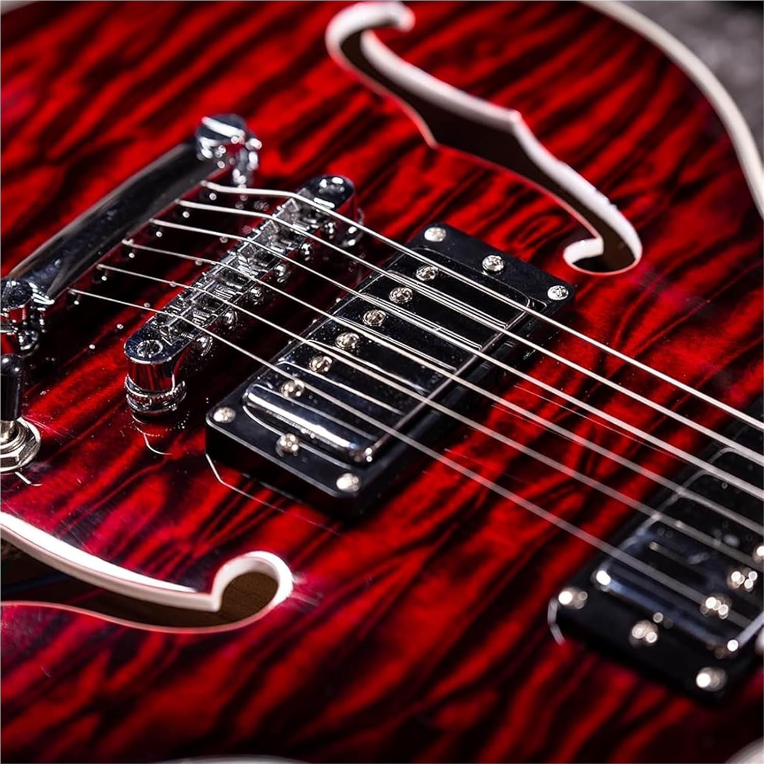 Beginner Electric Guitar Kits Red Semi Hollow Body Electric Guitar