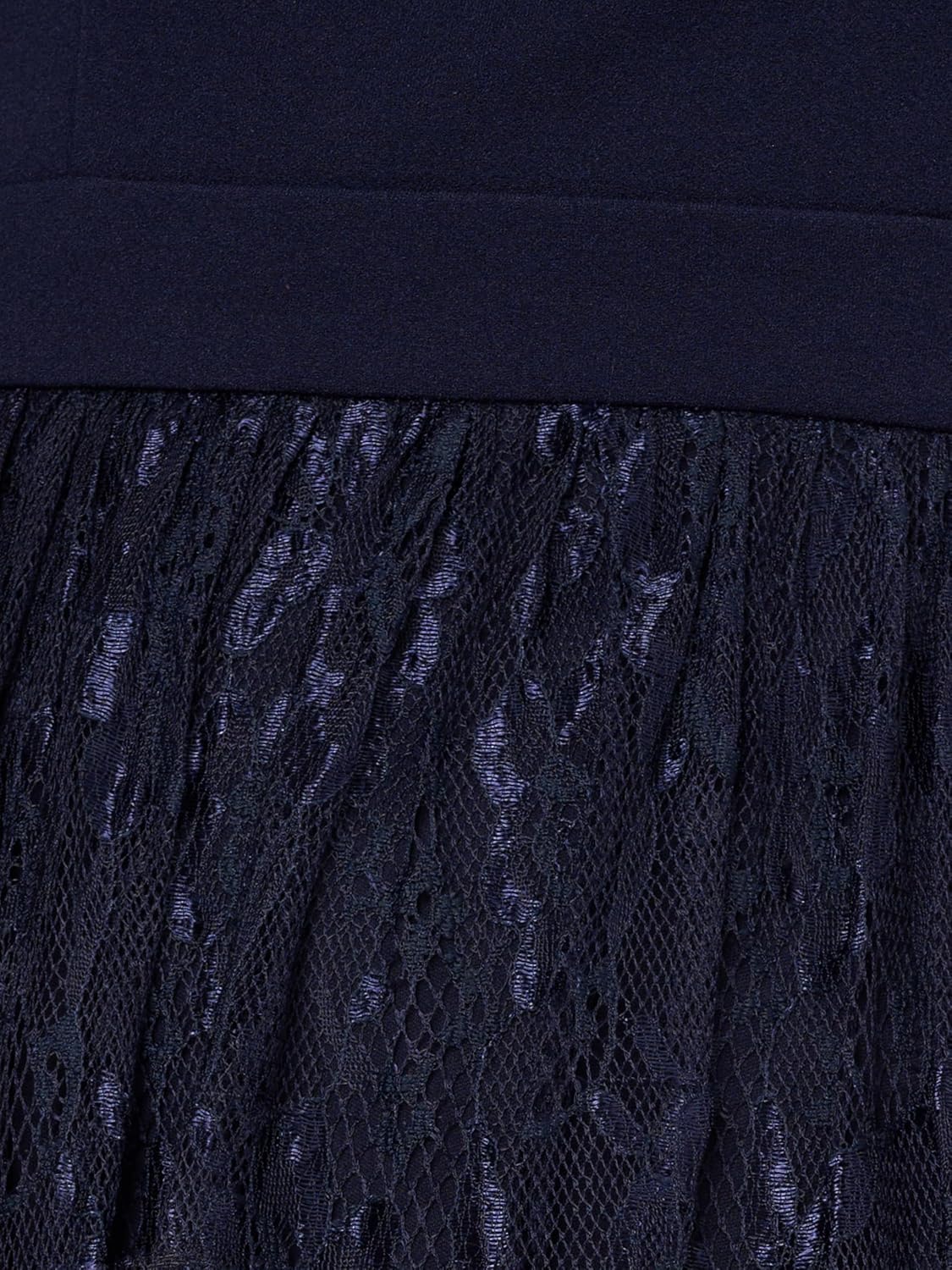 Adrianna Papell Womens Crepe and Lace Midi Dress