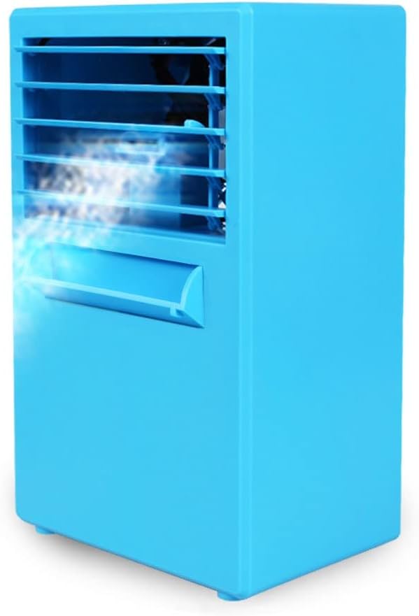 Mini Air Conditioners, Personal Mini Air Conditioner with 3-Speed, Evaporative Air Cooler, Portable Ac Unit Fan for Room, Bedroom, Office (Color : Blue)