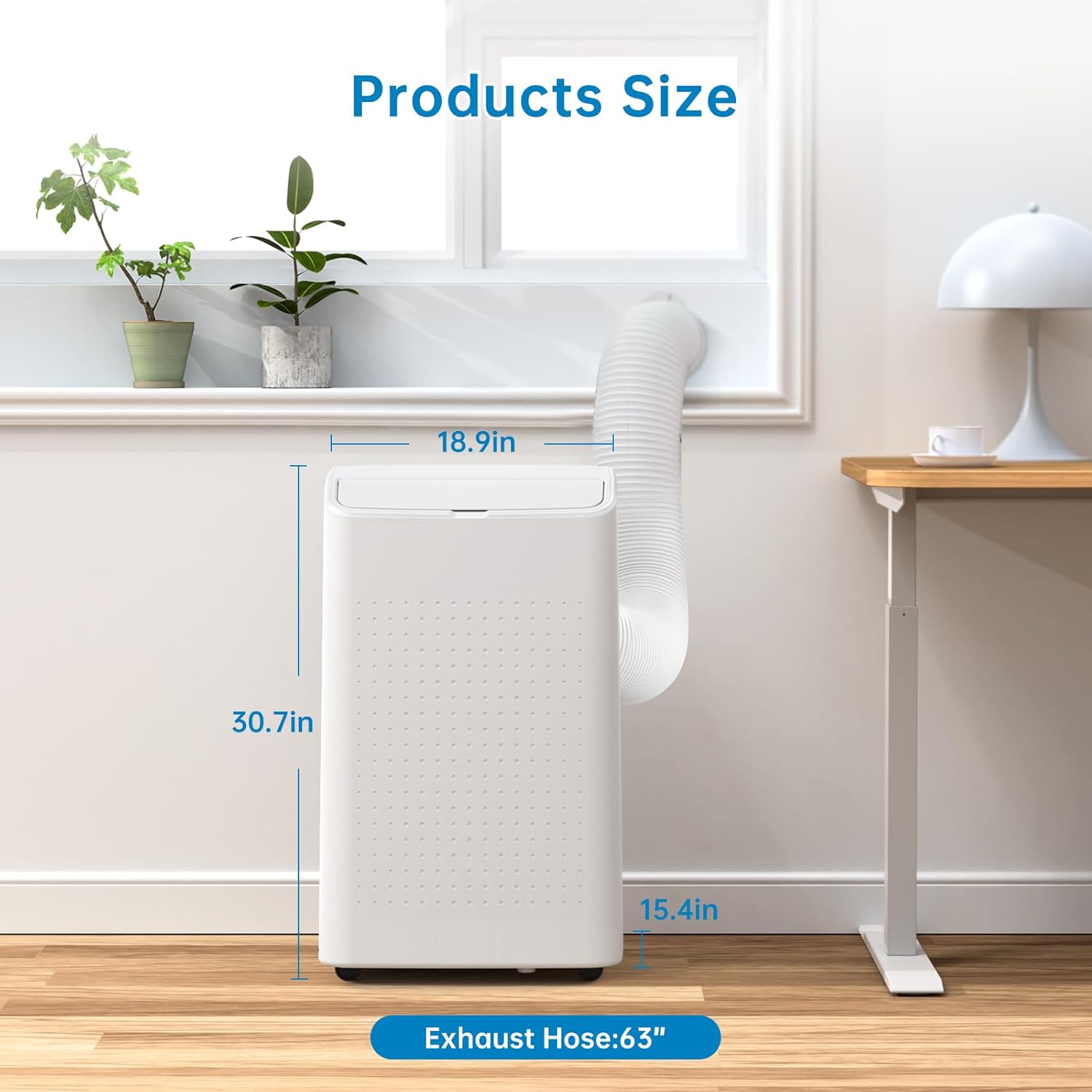 15,000 BTU Portable Air Conditioner - 3-In-1 Cooling for Spaces Up to 850 Sq.Ft With Remote, Timer & Easy Installation