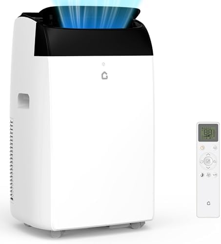 Garvee 14,000 BTU Portable Air Conditioner Powerful Cooling up to 750 Sq.Ft, 3 in-1 AC Unit with Dehumidifier & Fan Mode Efficient Energy Saving, Remote Timer Control For Home, Office, Black