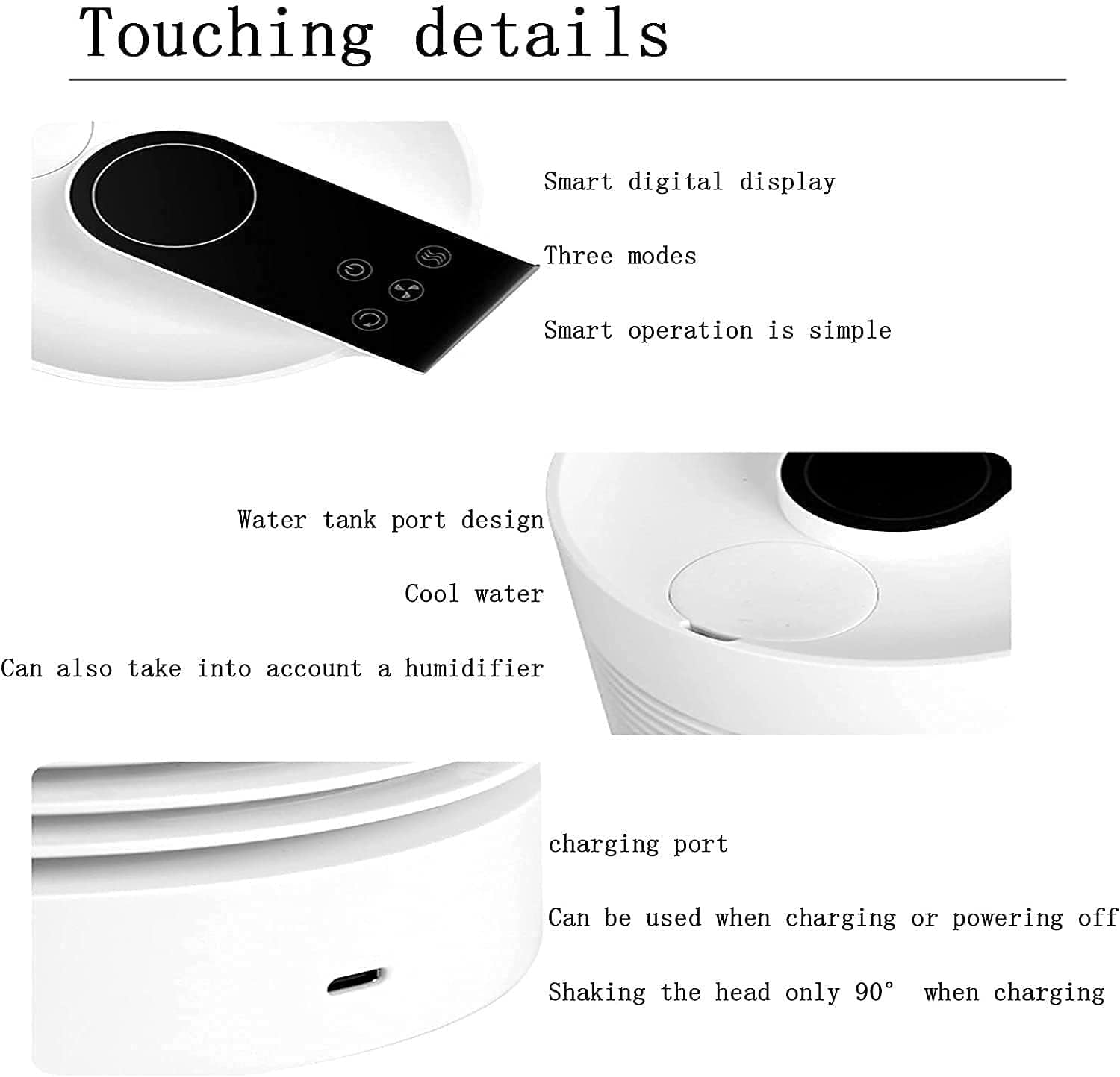 Portable Air Conditioner Fan, Personal Air Cooler Mini Air Conditioner, Desktop Table Cooling Fan, Ideal for Desktop Office Small Room Dorm