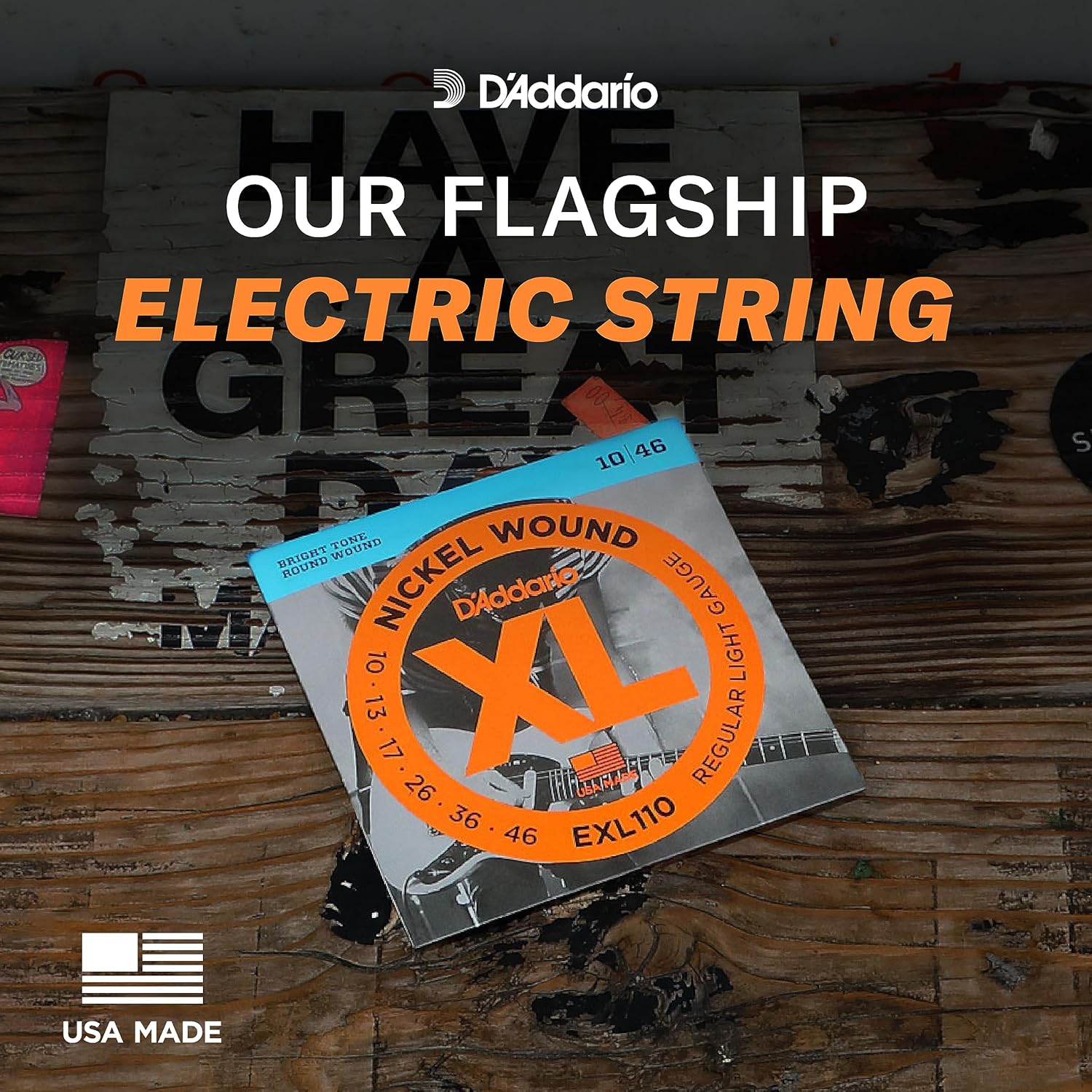 D'Addario Electric Guitar Strings, XL Nickel, EXL110-B25, Regular Light Gauge 10-46, 6-String Set, Pack of 25