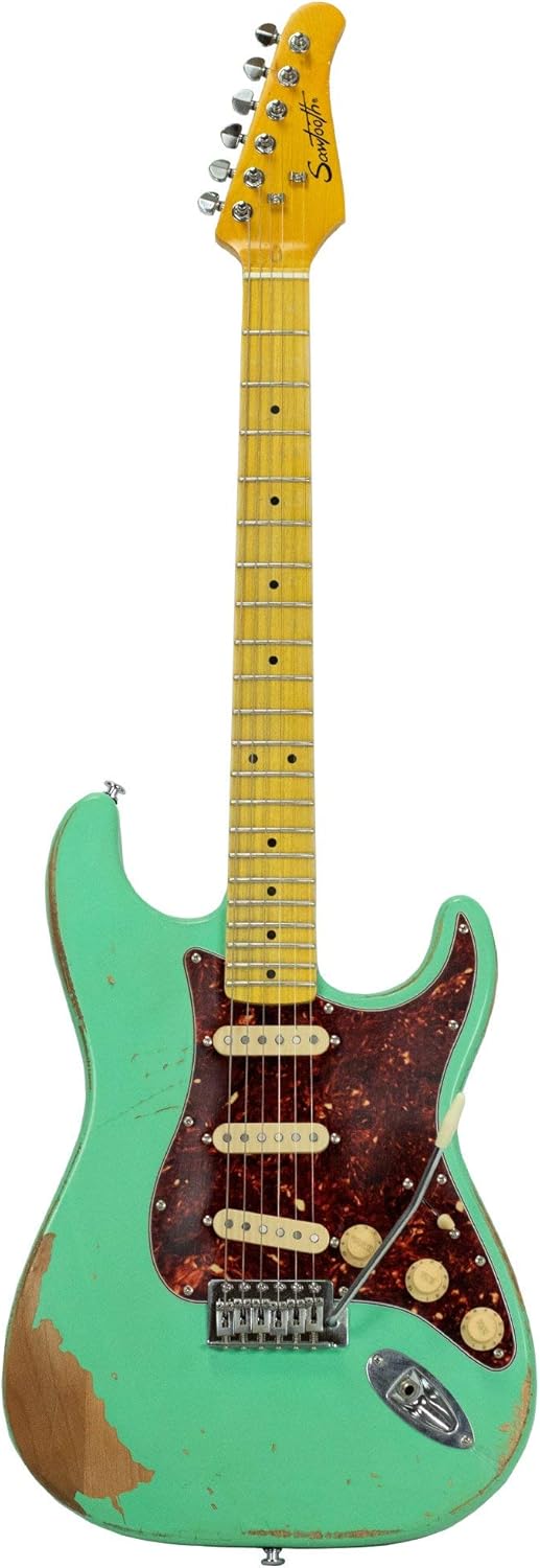 Sawtooth ES Relic Electric Guitar, Surf Green Retro Pack
