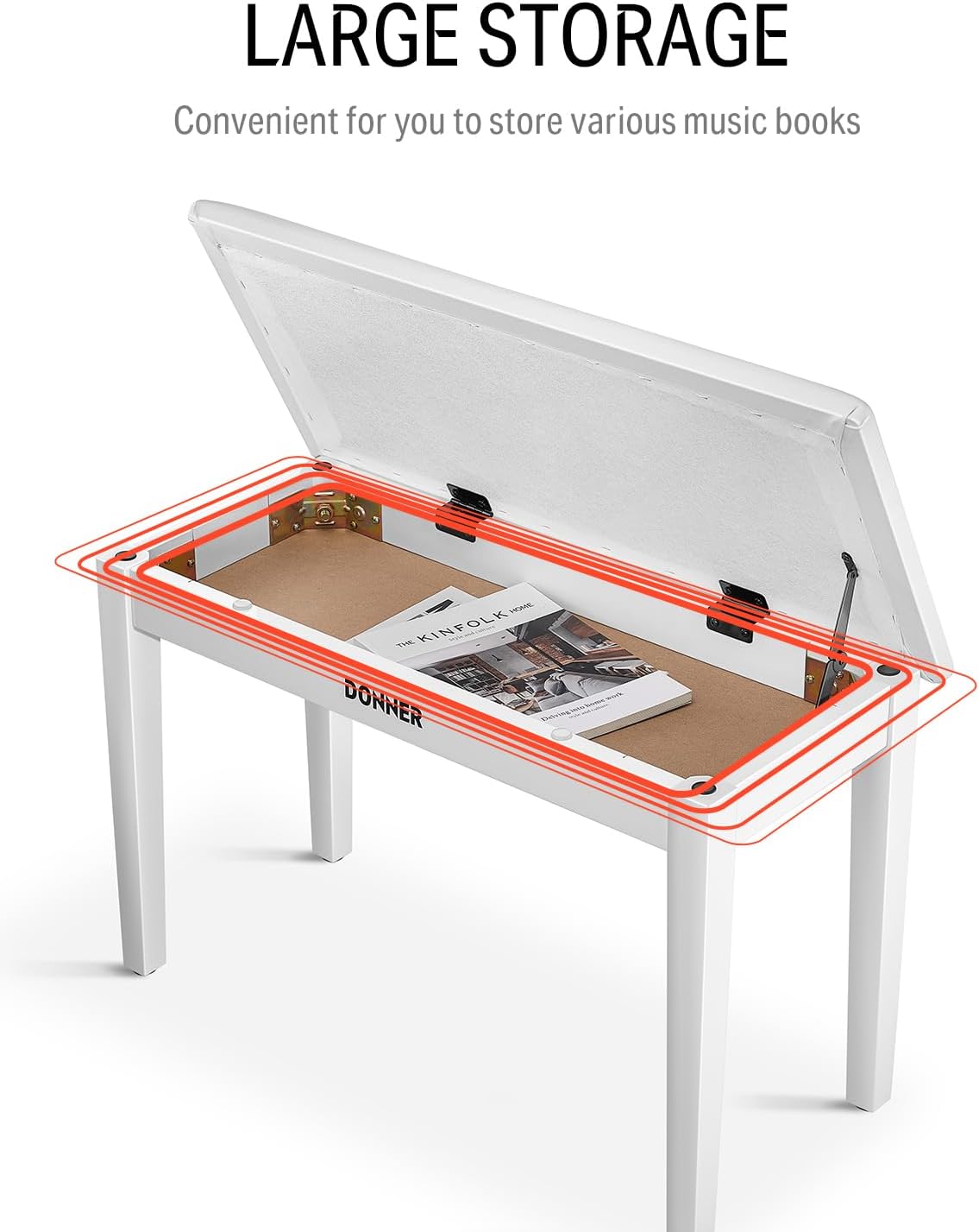 Donner Digital Piano with 88 Key Dynamic Graded Hammer Action Weighted Keyboard Piano+Donner Duet Piano Bench with Storage