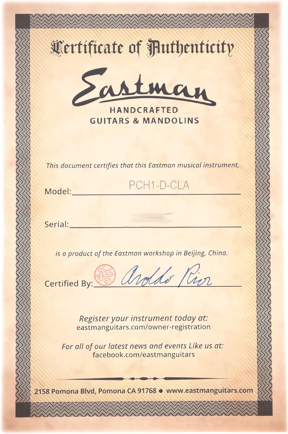 Eastman Guitars PCH1-D Acoustic Guitar - Classic