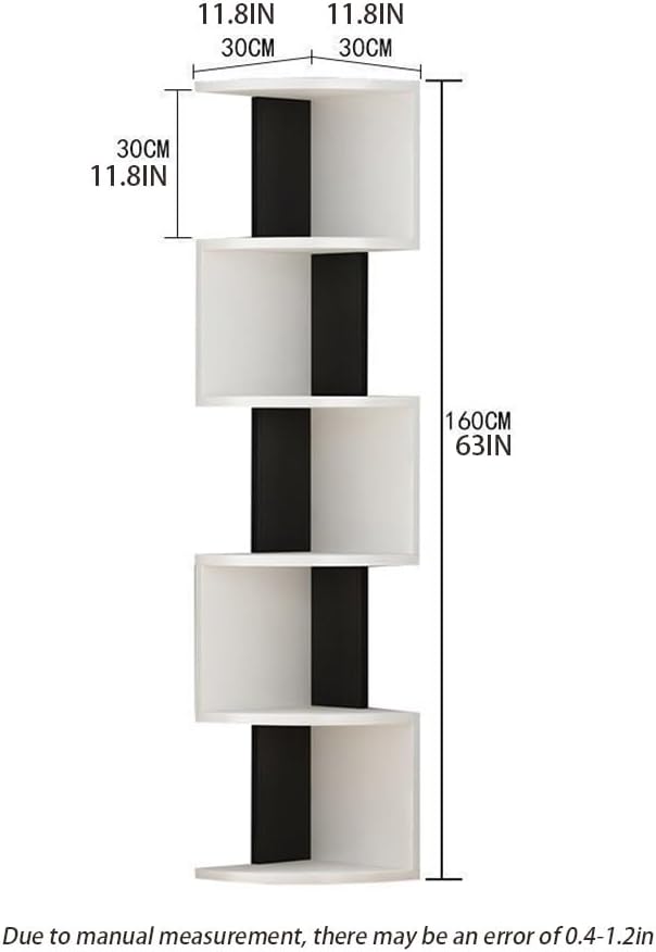 Wall Mount Floating Corner Shelf, 5-Tier Square Floating Corner Bookshelf, Plant Shelf for Bedroom, Living Room, Bathroom, Home Office(Brown)