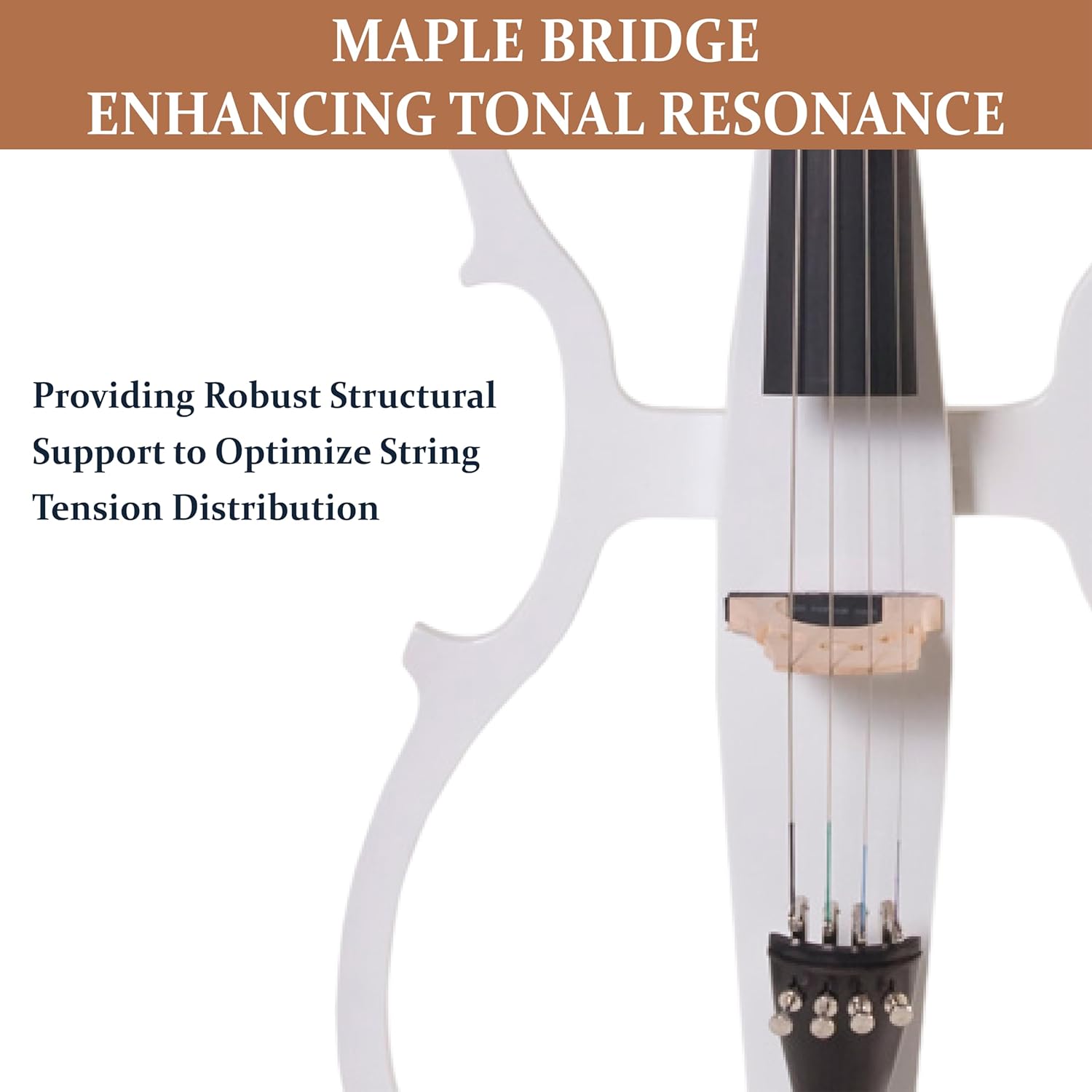 Cecilio 4/4 CECO-1WH Pearl White Electric Cello with Ebony Fittings in Style 1 (Full Size)