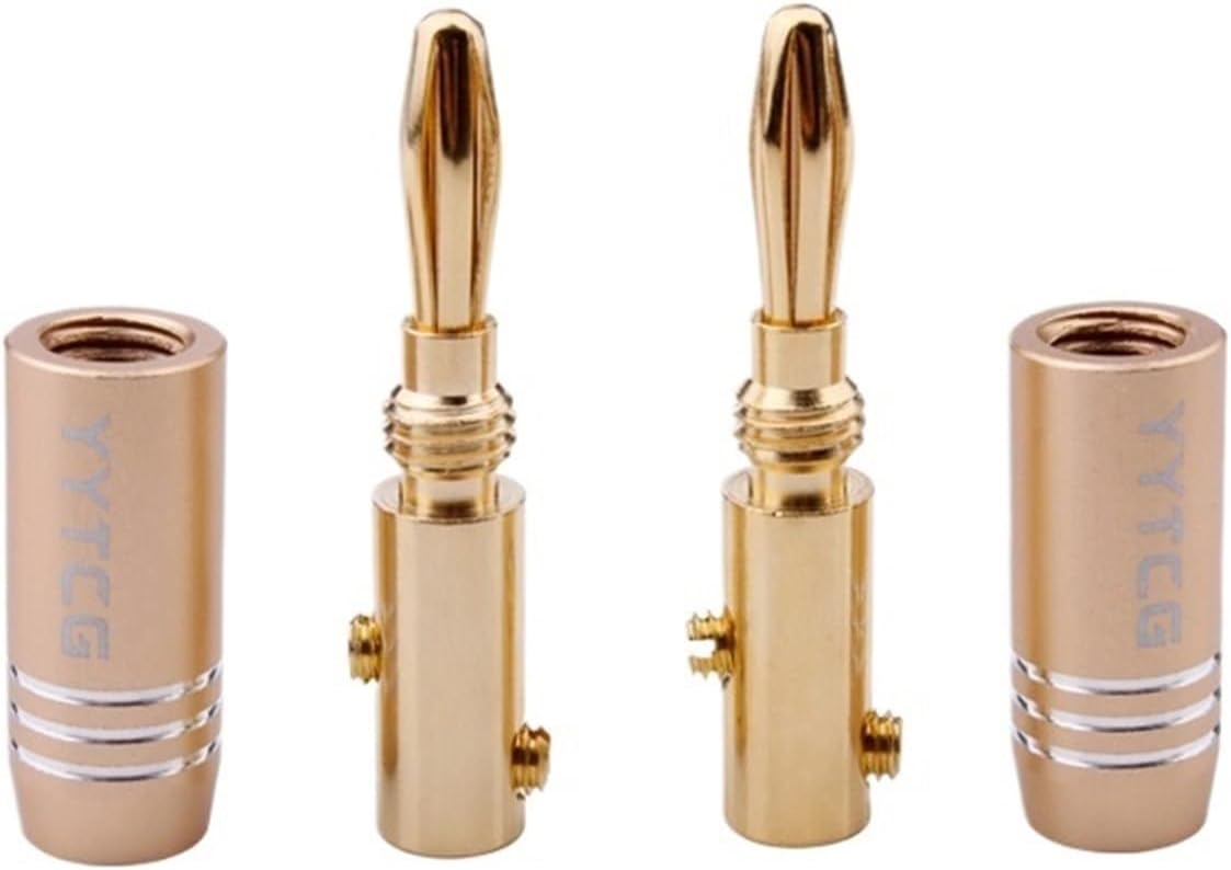 4Pcs/lot Banana Plugs Jack 24K Gold-Plated Connectors Amplifier
