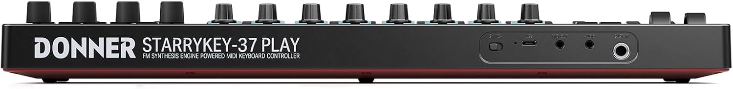 Donner STARRYKEY-37 PLAY MIDI Keyboard Controller, 37 Key Portable MIDI Controller with 128 Build-in Voices, 16 Drum Pads, Arpeggio, Sequencer, USB/Wireless Connection, 4 DAW Software & 40 Courses