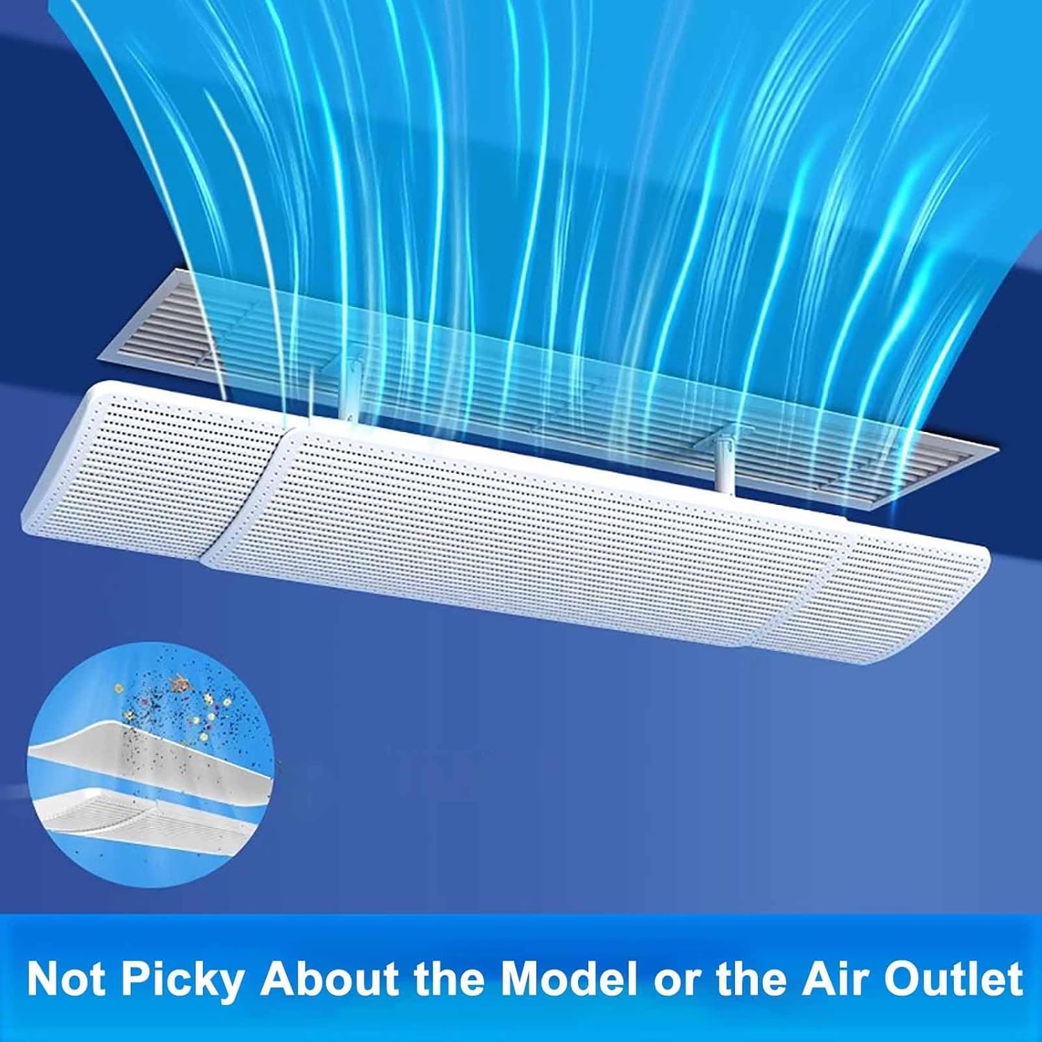 Adjustable Air Conditioner Deflector, Anti-Direct Blowing ac Vent Deflector, for Wall and Ceiling Angle Air Diverter