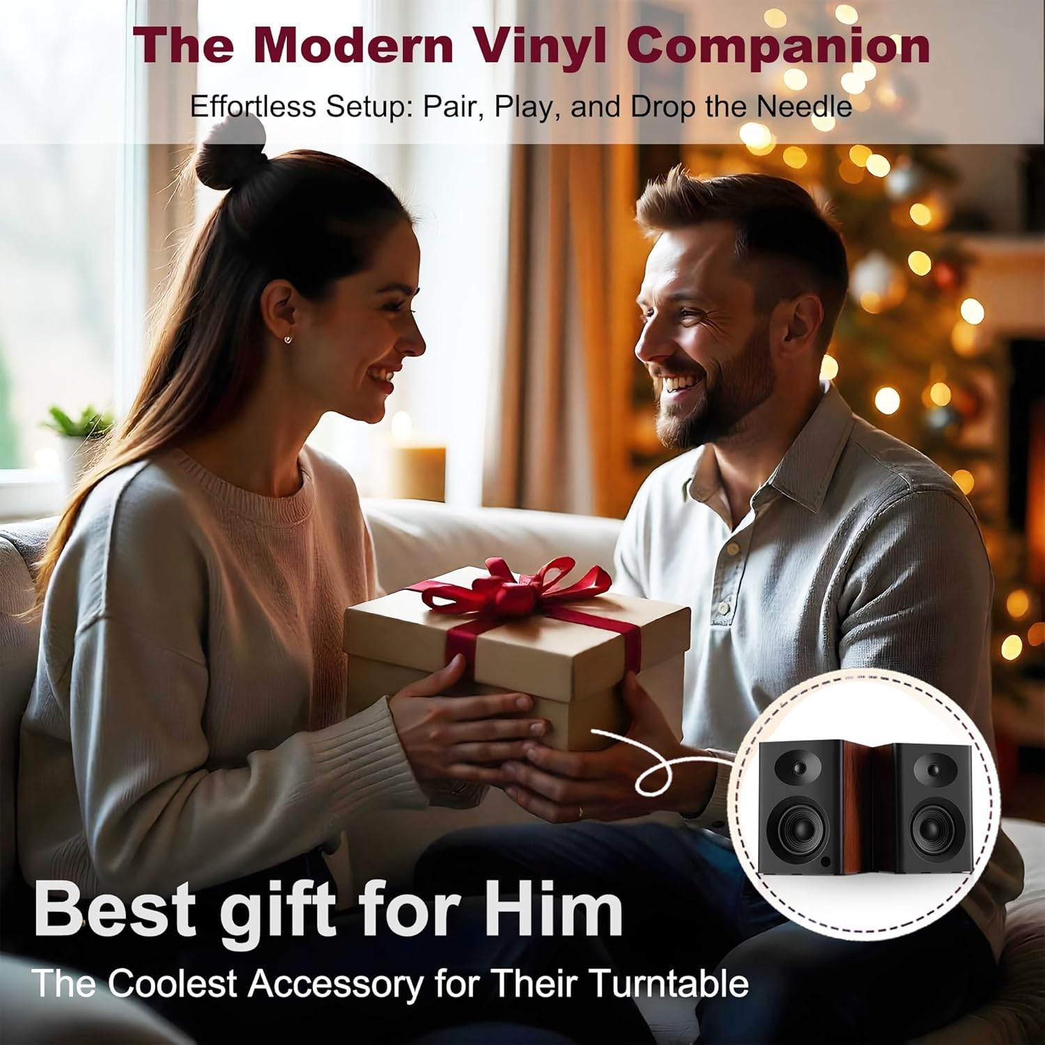 Computer Speakers for Desktop PC, 4 inches 80 Watts Computer Speaker with Bass, HiFi Audio for Gaming, Monitors, Laptop, TV, Gaming & Record Player, Gifts, Walnut Pair