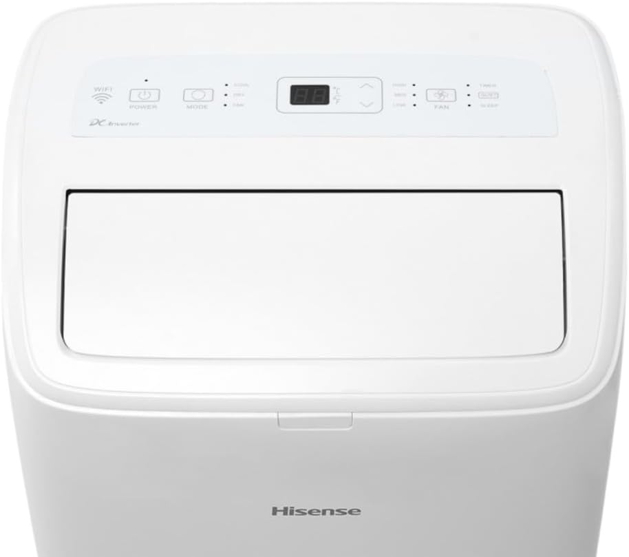 Hisense 8,000 BTU 350 Sq Ft Dual Hose Portable Air Conditioner with Inverter & Wi-Fi, 3-in-1 Cool, Dehumidify, and Fan Functions, 42 dB(A), Remote Control, Window Kit - HAP0825TWD (Renewed)