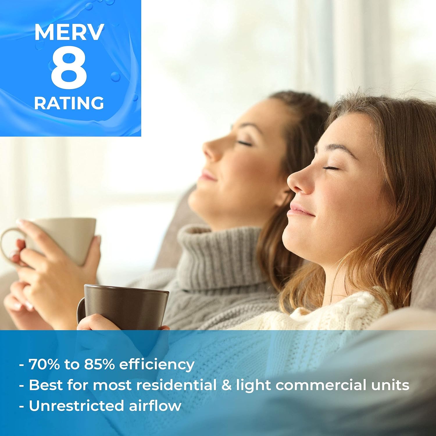 SpiroPure 11X17X1 MERV 8 Pleated Air Filters - Made in USA (6 Pack)