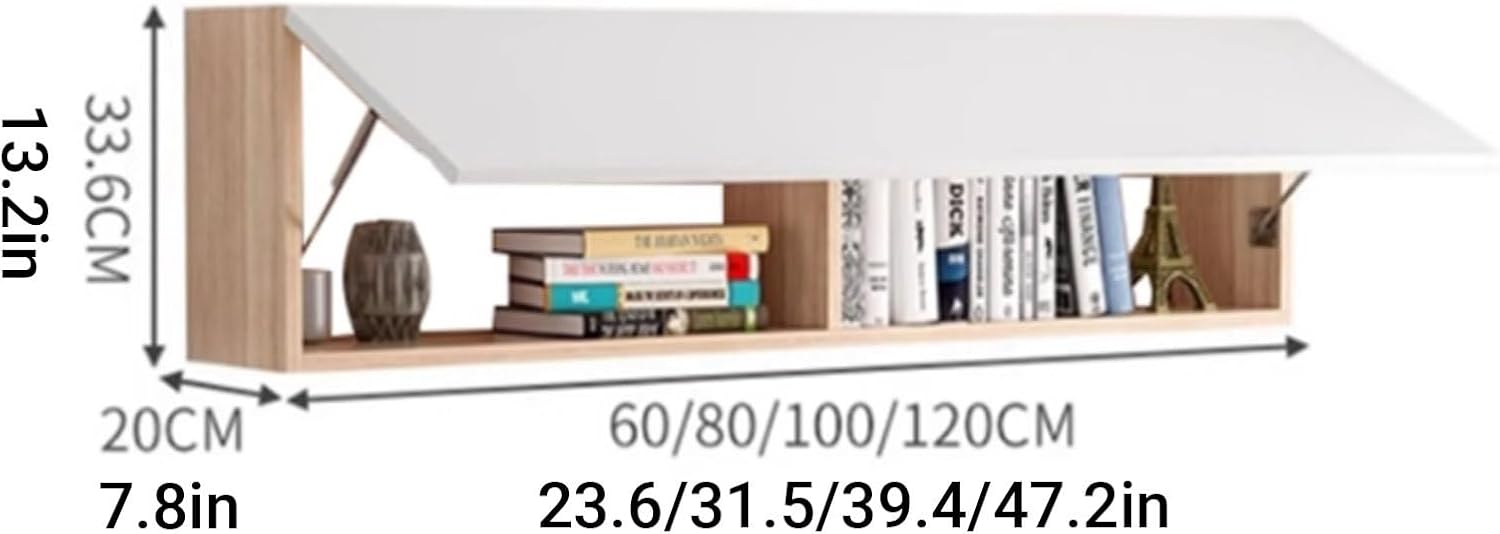 Solid Wood Wall Mounted Storage Cabinet,Space-Saving Wall-Mounted Organizer,Kitchen Organization Hanging Display Cabinet,Solid wood wall mounted display cabinet(E,60x20x33.6cm/23.6x7.8x13.2in)